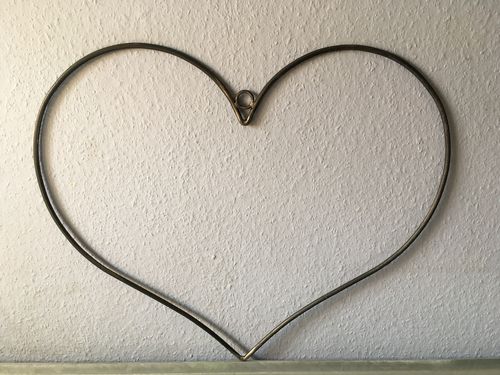 XL Herz aus Metall - Metallherz Ø 65 cm mit Ring zum aufhängen