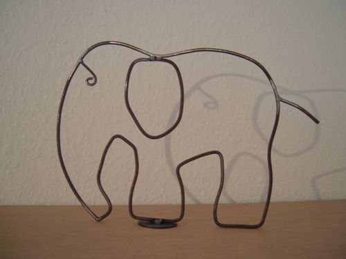 Elefant Standfigur aus Metall schöne Dekoration robuste Handarbeit jedes ein Unikat