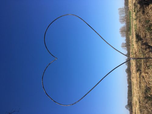 XXL Heart from round iron Ø 1 meter with stick - perfect for decorating - for any occasion