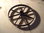 Wheel of metal flat iron decoration for interior and exterior handwork rustic 32cm diameter