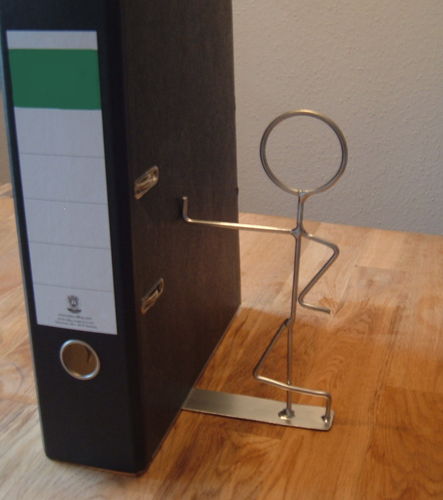 File holder of metal stick figure