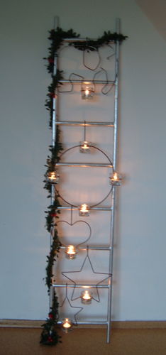 Zubehör für Dekoleiter - Weihnachtsdeko - Kerzenhalter - Dekoration aus Metall