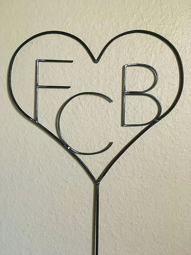 Heart of metal - FCB - metal heart with letters