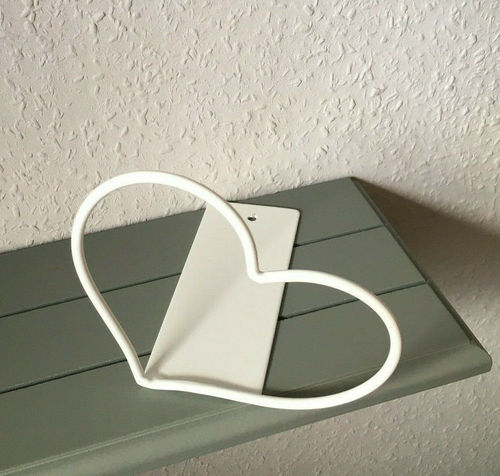 Buchstütze Herz - Bücherstütze aus Metall - Halter für CD / DVD - Deko in weiß